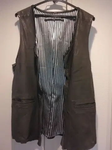 Ekhl 차콜 램 가죽 베스트