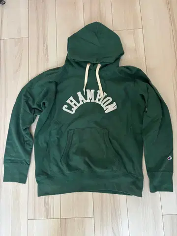 [레어] 챔피온 리버스 위브 가슴 로고 자수 후드티 그린 XL