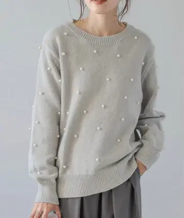 AMELY 에메리 La-gemme 펄 디자인 니트