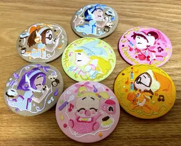 오쟈마녀 도레미 자수 캔뱃지 7개 도레미, 하즈키, 아이코, 온푸, 하나