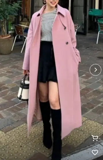 rienda 코트 롱 코트 허리 벨트 포함