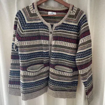 니트 가디건 팔꿈치 패치 포함