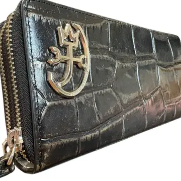 현행 미사용급 까스텔바작 더블룸 라운드 지퍼 장지갑 블랙