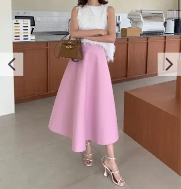 birthdaybarh 벌스데이 바쉬 본딩 플레어 스커트 핑크