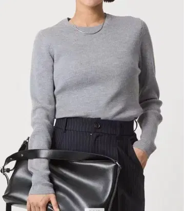 울 리브 크루넥 니트 풀오버 워셔블