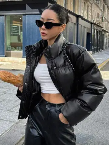 숏 다운 자켓 블랙