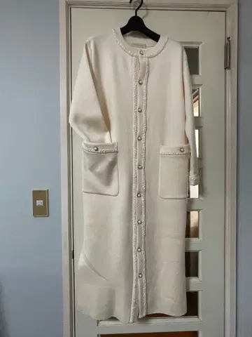 프리 사이즈 ESTNATION 화이트 롱 가디건 슬릿