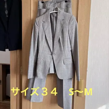 ofuon 연중 착용 가능한 그레이 비즈니스 정장 싱글 버튼 34