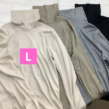 와코루 따뜻한 긴팔 하이넥 T셔츠 전 4색 L 사이즈