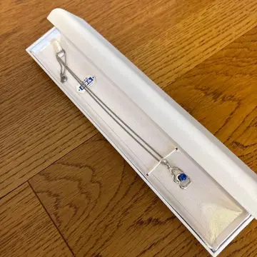 [컨디션 최상] 실버 925 하트 펜던트 목걸이 파란 스톤