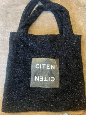 CITEN 글리터 토트백 블랙