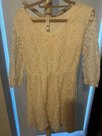 하와이 구매 아이보리 레이스 미니 원피스 L 사이즈