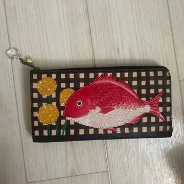 물고기와 꽃 자수 장지갑