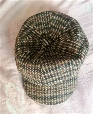 체크 무늬 헌팅모 프리 사이즈