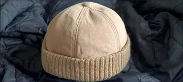 베이지 니트 모자 리브