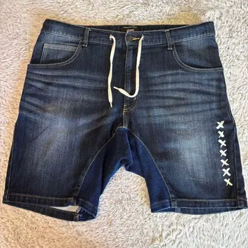 글램 데님풍 숏팬츠 다크 블루 사이즈 4