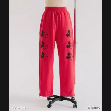 wcj 미키 디즈니 스웨트 팬츠 레드