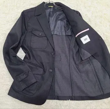 TAKEO KIKUCHI 블랙 데님 테일러드 자켓