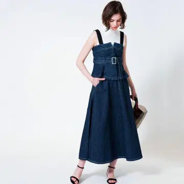 알아바일 데님 뷔스티에 셋업