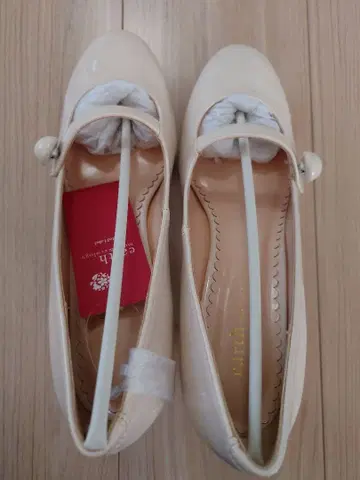 핑크 베이지 원 스트랩 펌프스 23.0cm