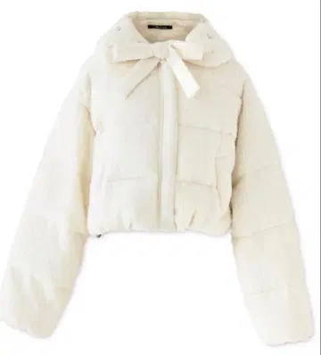 M me eme Ribbon tweed short down jacket