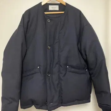 UNITUS 다크 네이비 다운 자켓 블루종 노카라