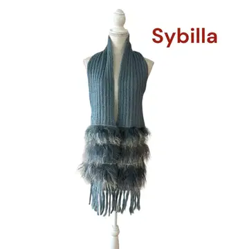 시빌라 티베트 라무 모헤어 니트 머플러 예쁜 스카이블루