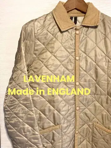 LAVENHAM/베이지/퀼팅/코듀로이 옷깃/영국제