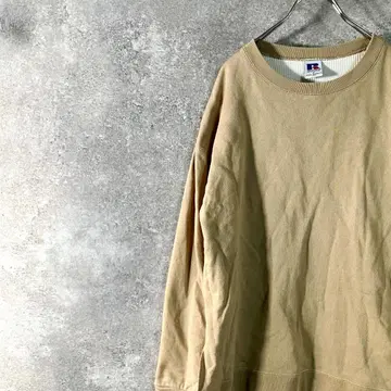 러셀 애슬레틱 트레이닝복 맨투맨 베이지 와펜