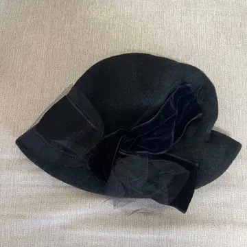 CIRQUTURE 새상품 블랙 울 햇 튤 리본 포함