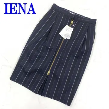 택 포함 새상품 IENA 스커트 네이비 폴리에스테르 36 C2218
