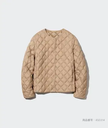 유니클로 퍼프 테크 퀼팅 자켓 웜 패디드 베이지 M