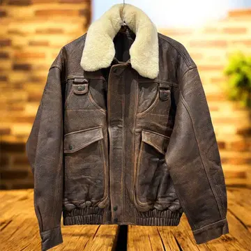 양가죽 브라운 가죽 자켓 플라이트 자켓 LL 사이즈