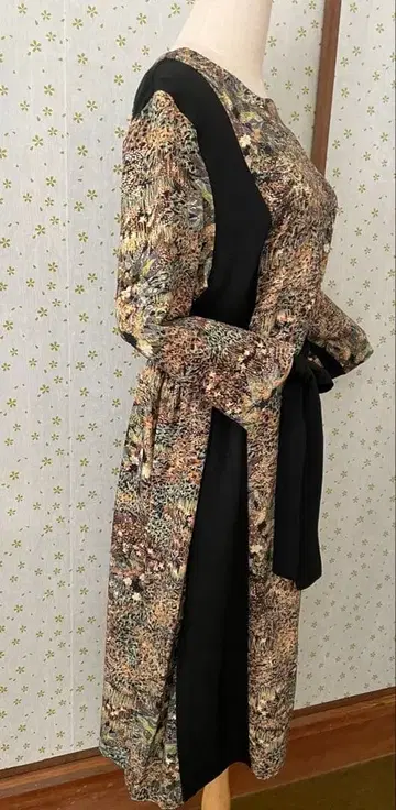 허리 리본 포함 롱 원피스 기모노 리메이크