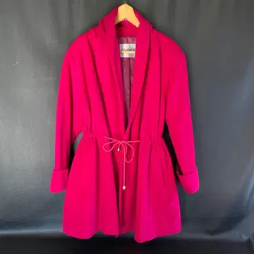 레트로 의상 LOVERICH 코트 쇼킹 핑크 9AR 어깨 패드