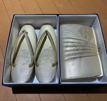 골드 컬러 조리 와 기모노 가방 세트 조리 와 잡화 세트 기모노 금