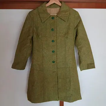 빈티지 울 코트 헤링본 쇼와 레트로