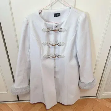 evelyn 비트 장식 A라인 코트 라이트 블루