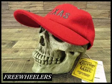 새상품 프리휠러스 1940s TEXAS 자수 베이스볼 캡 빨간색