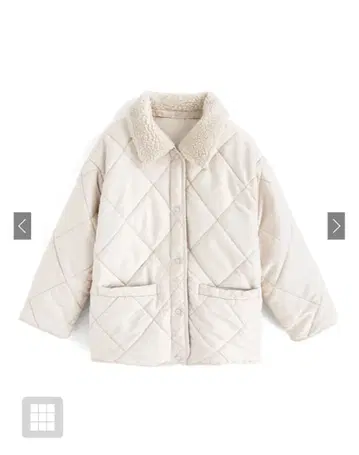 보아 카라 부착 퀼팅 블루종