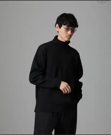 미개봉 새상품 [ M ] 스웨터 니트 밀라노 리브 와이드 터틀넥 블랙