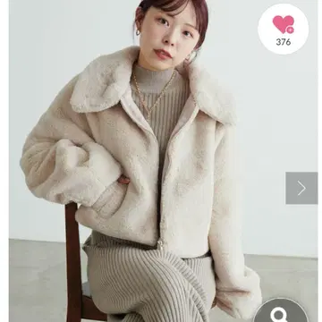 내추럴 꾸뛰르 스탠칼라 인조 모피 자켓