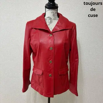 toujours de cuse 가죽 자켓 양가죽 천연 가죽 레드