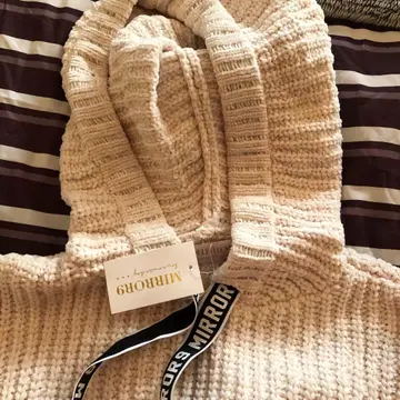 MIRROR9 후드 부착 리브 스웨터