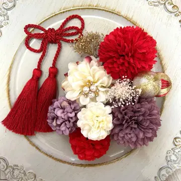 성인식 졸업식 시치고산 사전 촬영 머리 장식