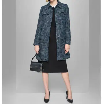 [ 새상품급 트위드 소재 ] 칼 라거펠트 트위드 코트 M 사이즈