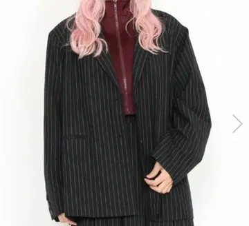 PUNYUS 핀스트라이프 오버 자켓