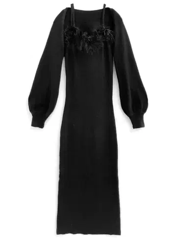 미사용 새상품 GRL 퍼 니트 원피스 x 가디건 셋업