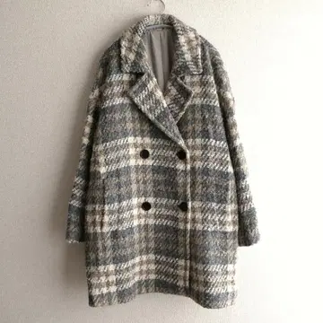 Whim Gazette 윔 가젯 체크 더블 트위드 코트