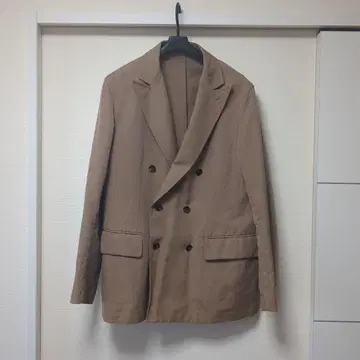 AURALEE 더블 자켓 피크 라펠 브라운